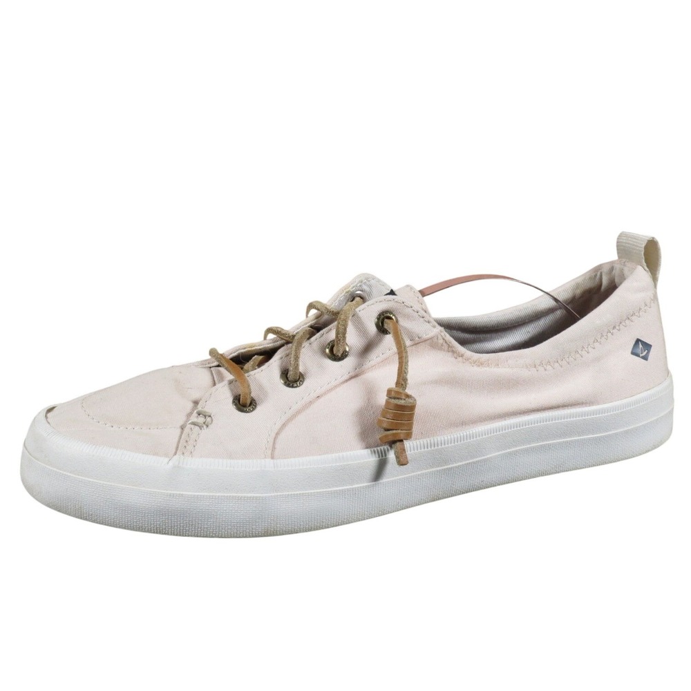 Sperry Crest Vibe Women's 9.5 Beige Canvas Sneakers Low-Top Lace-Up Style Casual